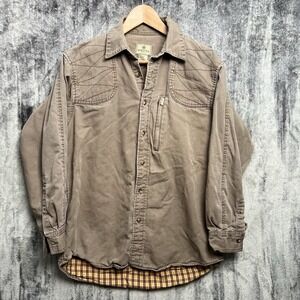 Beretta Flannel Lined Mens M Brown Khaki Field Shooting Bird Hunting Cotton